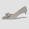 New Crystal Wedding Shoes Bride Shoes Dress Bridesmaid High Heels Sequin Crystal Bow Pumps