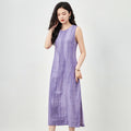 Hacikis Miss Glimmering Mermaid Dress Slimming A-Line Skirt Sleeveless Women's round Neck Soft Viscose Nylon Fabric Summer Dress