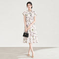 Winter Summer New Fashion 100% Cotton Floral Print Brand Designer Dress Long Sleeve Dresses Women Female Clothes