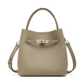 First Layer Cowhide Vegetable Basket Bucket Bag Women's Genuine Leather Versatile Premium Shoulder Bag Portable Oblique Span