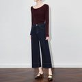 Retro High Waist Bell Bottom Denim Jeans Women's Spring Summer Loose Slim Wide Leg Hoof Pants Casual Style