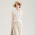 Soft Skin-Friendly Neck Knitted Vest Women's Summer Slimming Top Korean Style Regular Fit Breathable Casual Wear