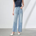 New Classic Style Women's Casual High Waist Silk Denim Knife Edge Jeans Fashionable Washed out Look Comfortable Cotton Blend